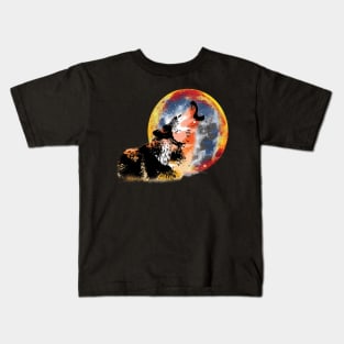 Full moon wolf Kids T-Shirt